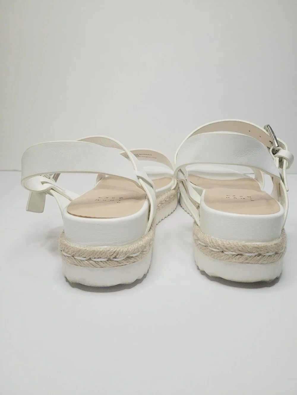 A New Day Rianne Strappy White Espadrille Sandals Women's 7.5 Platform Summer
